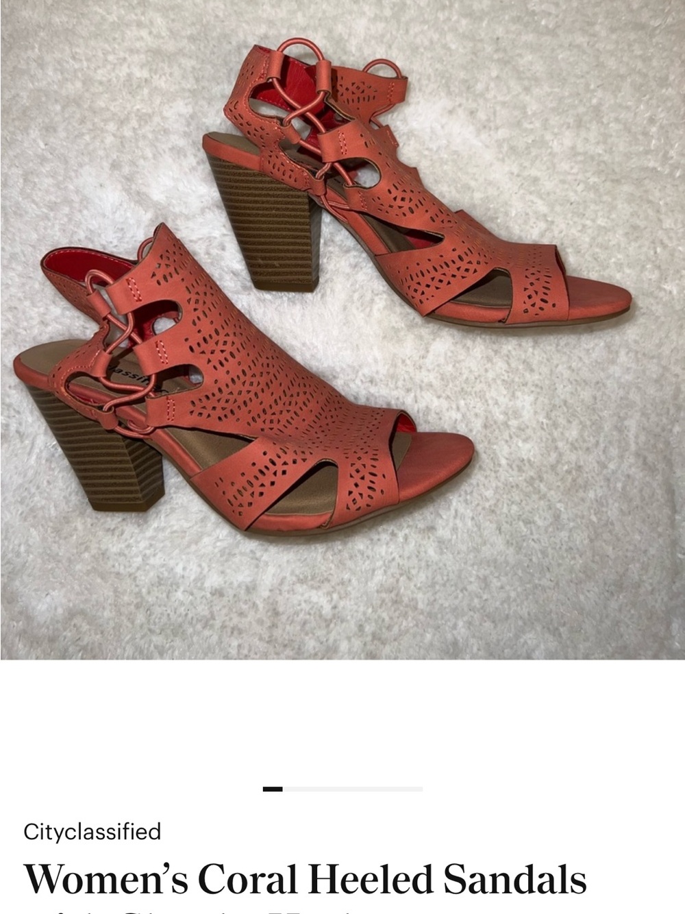 Women’s Coral Heeled Sandals with Chunky Heel